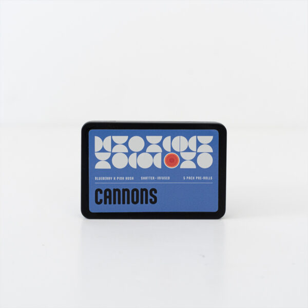 Cannons Infused Pre‑Roll – Blueberry x Pink Gas Shatter (5‑Pack)